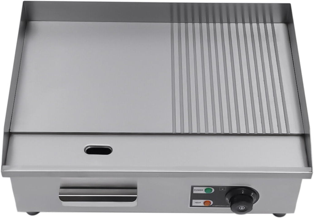 22'Commercial Electric Griddle Electric Countertop Griddle 1600W Restaurant Grill BBQ Flat Top 410 Stainless Steel Long Griddle Electric Nonstick Adjustable Thermostatic Control for Kitchen 110V