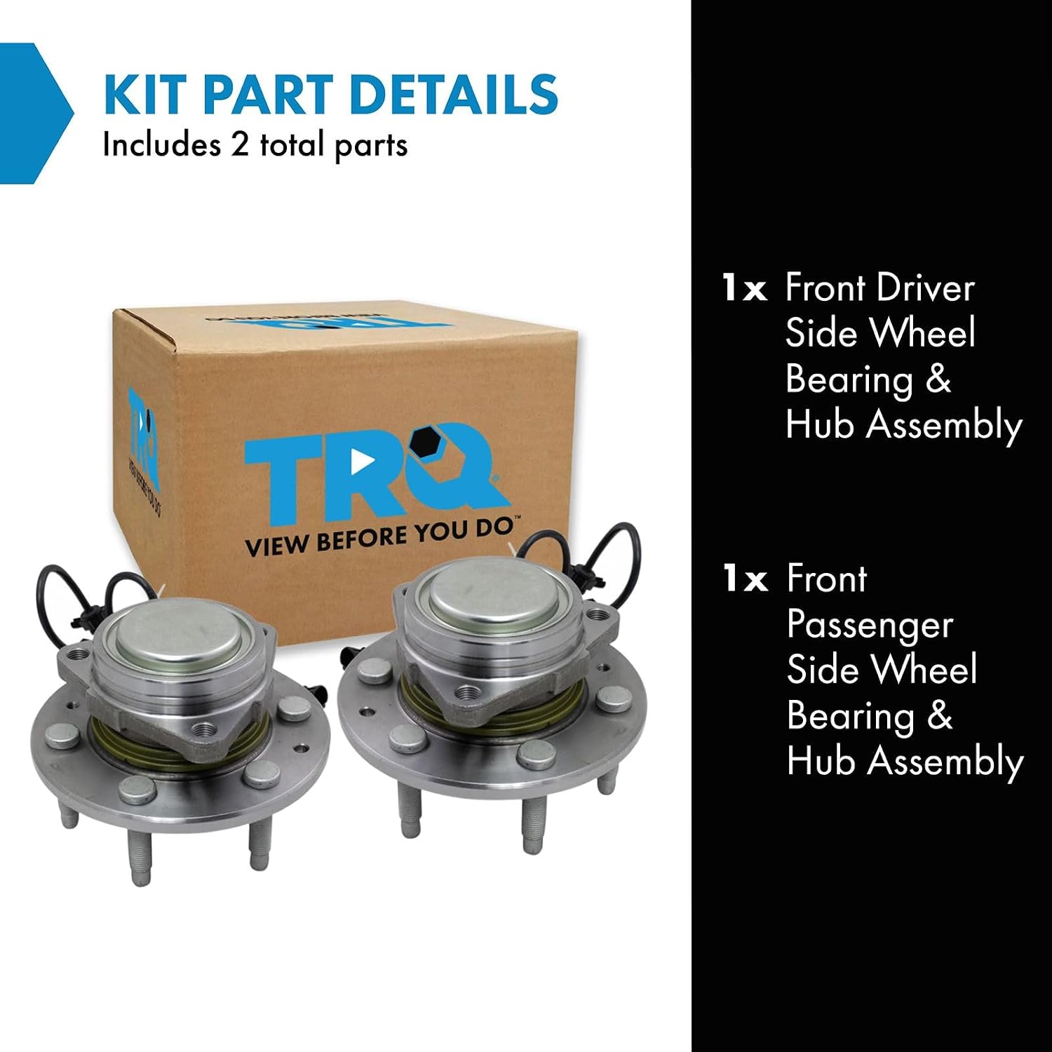 TRQ Front Left and Right Wheel Bearing and Hub Assembly Set 2 Piece Compatible with 2014 Chevrolet Express 1500 Van Rear Wheel Drive 2014 GMC Savana 1500 Van Rear Wheel Drive