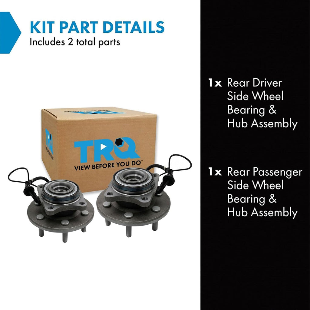 TRQ Rear Left and Right Wheel Bearing and Hub Assembly Set 2 Piece Compatible with 2015-2017 Ford Expedition 2015-2017 Lincoln Navigator