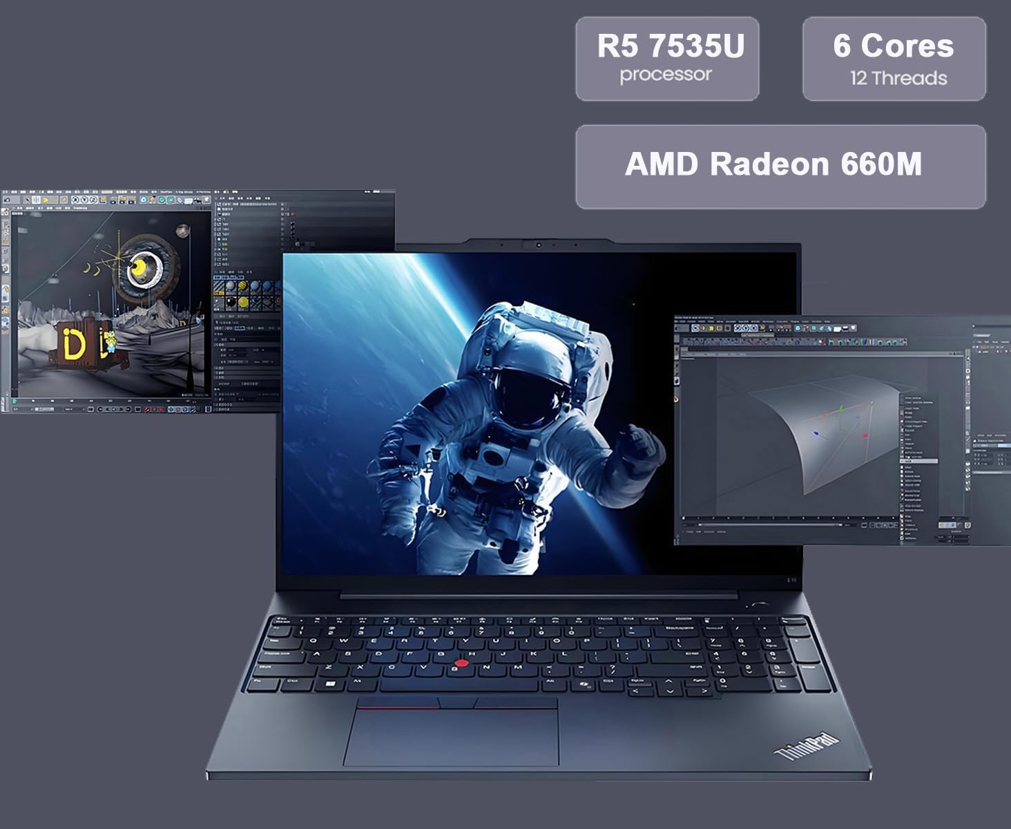 Lenovo ThinkPad E16 Business Laptop, 16' FHD+, AMD Ryzen 5 7535U (> Intel i7-1360P), Fingerprint, Backlit, 1080p Webcam, IST Computer Customized 16GB/32GB/64GB DDR5 RAM, 512GB/1TB/2TB SSD, Win 11 Pro
