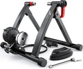 Sportneer Bike Trainer - Magnetic Stationary Bike Stand for 26-28' & 700C Wheels - Adjustable 6 Level Resistance Bike Trainer Stand for Indoor Riding with Quick Release Lever & Front Wheel Riser Block