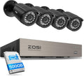 ZOSI 8CH 3K Lite Home Wired Security Camera System, AI Human Vehicle Detection, 4pcs 1920TVL 2MP Indoor Outdoor Camera, Night Vision, H.265+ 8 Channel DVR with 500GB Hard Drive for 24/7 Recording