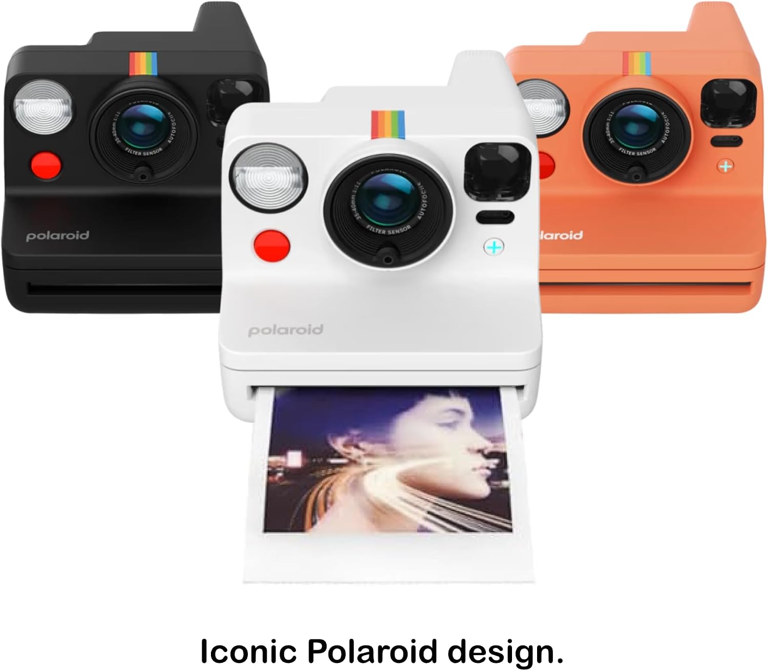 Polaroid Now+ 3rd Generation i-Type Instant Camera + 8 i-Type Color Film Bundle, Bluetooth Connected App Controlled, Black, Polaroid Camera Bundle with a Lumintrail Lens Cleaning Cloth