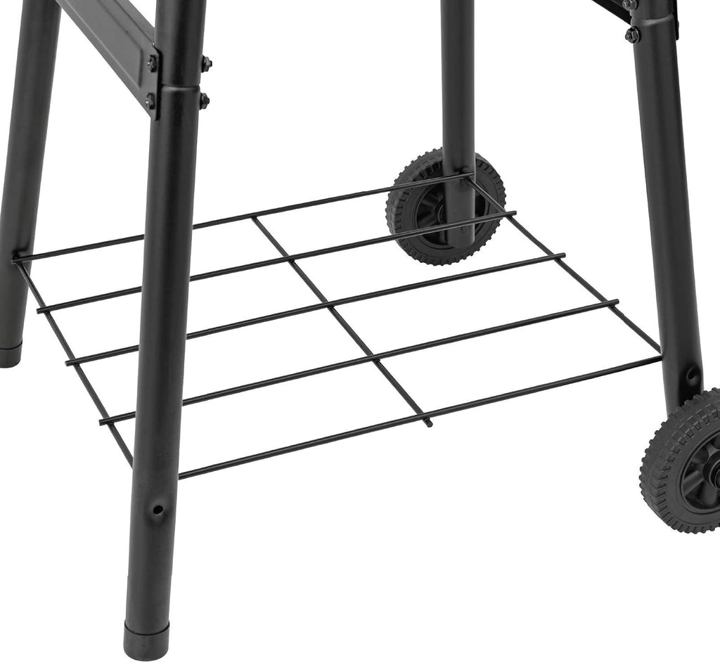 Char-Griller® King-Griller Gambler Charcoal Grill and Smoker with Damper Smoke Control, Cast Iron Grates, and Side Shelf, 315 Cooking Square Inches in Black, Model E1416