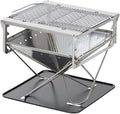 Snow Peak Takibi Fire & Grill - Stainless Steel Portable & Collapsible Fireplace - 30 lbs, 5 Piece Set