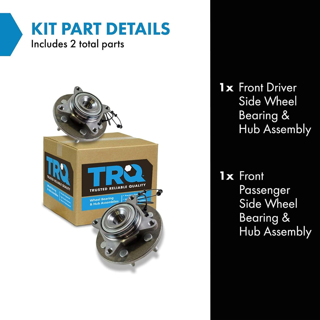TRQ Front Left and Right Wheel Bearing and Hub Assembly Set 2 Piece Compatible with 2002-2006 Ford Expedition Rear Wheel Drive 2002-2006 Lincoln Navigator Rear Wheel Drive