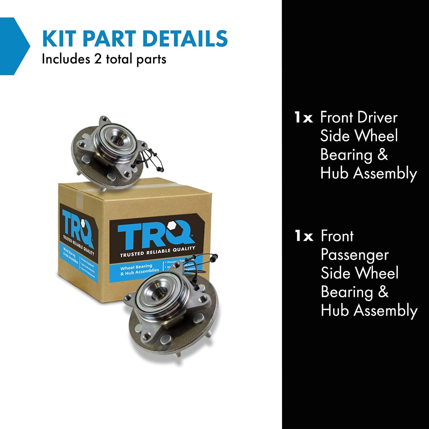 TRQ Front Left and Right Wheel Bearing and Hub Assembly Set 2 Piece Compatible with 2002-2006 Ford Expedition Rear Wheel Drive 2002-2006 Lincoln Navigator Rear Wheel Drive