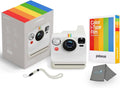 Polaroid Now 3rd Generation i-Type Instant Camera + 8 i-Type Color Film Bundle, Pebble White, Polaroid Camera Bundle with a Lumintrail Lens Cleaning Cloth