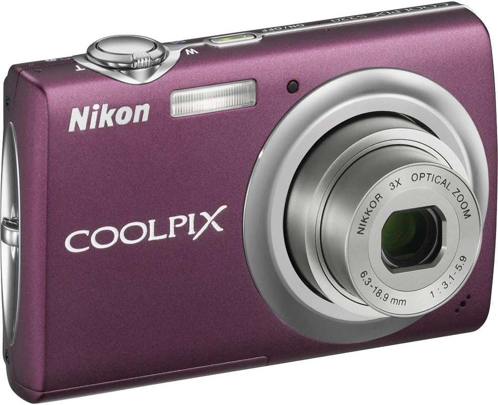 Nikon Coolpix S220 10MP Digital Camera with 3x Optical Zoom and 2.5 inch LCD (Plum)