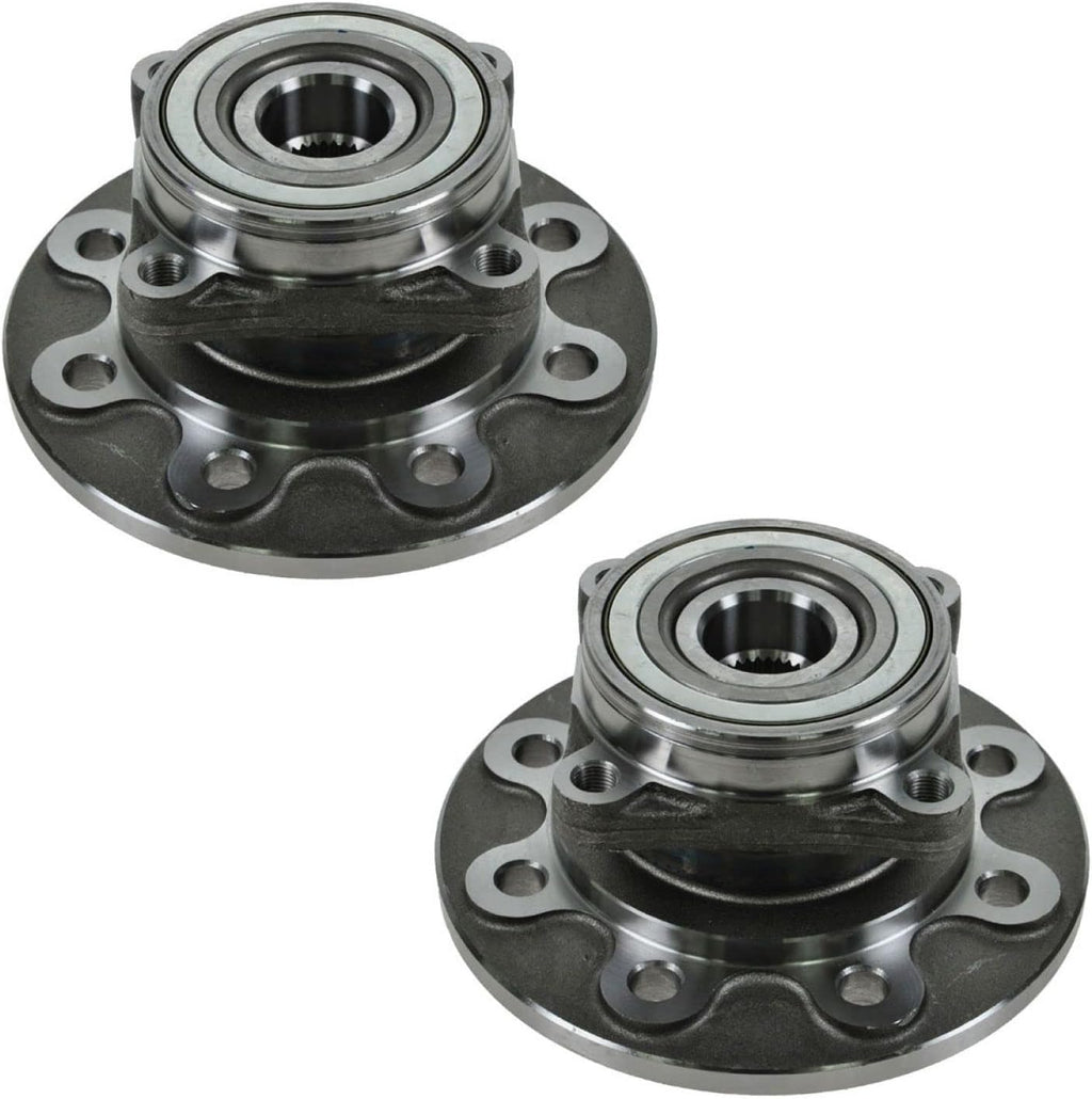 TRQ Front Driver and Passenger Side Wheel Bearing and Hub Assembly Set 2 Piece Compatible with 1994-1999 Dodge Ram 2500 4WD with 2 Wheel ABS Brakes 4 Bolt Flange