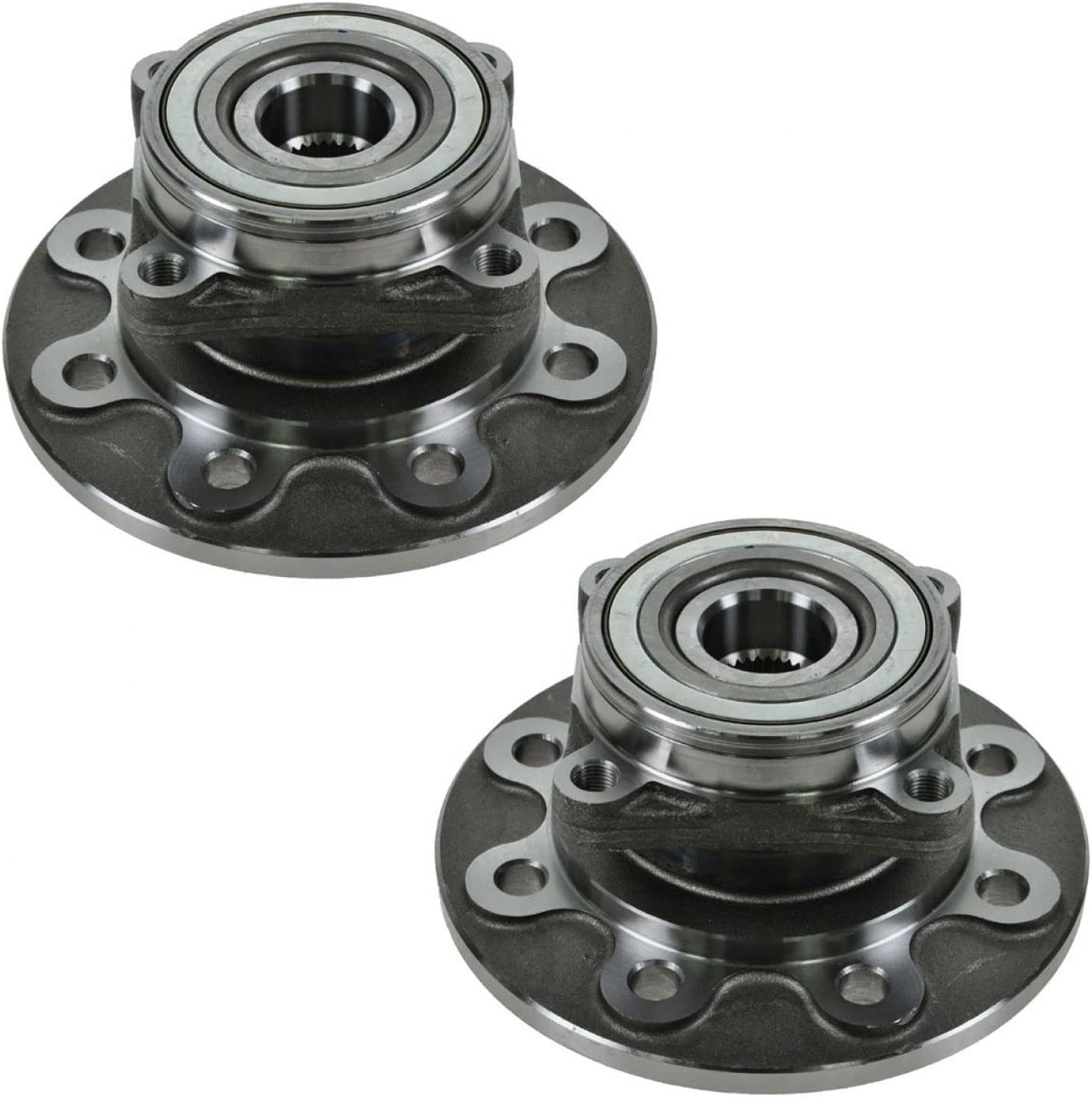 TRQ Front Driver and Passenger Side Wheel Bearing and Hub Assembly Set 2 Piece Compatible with 1994-1999 Dodge Ram 2500 4WD with 2 Wheel ABS Brakes 4 Bolt Flange