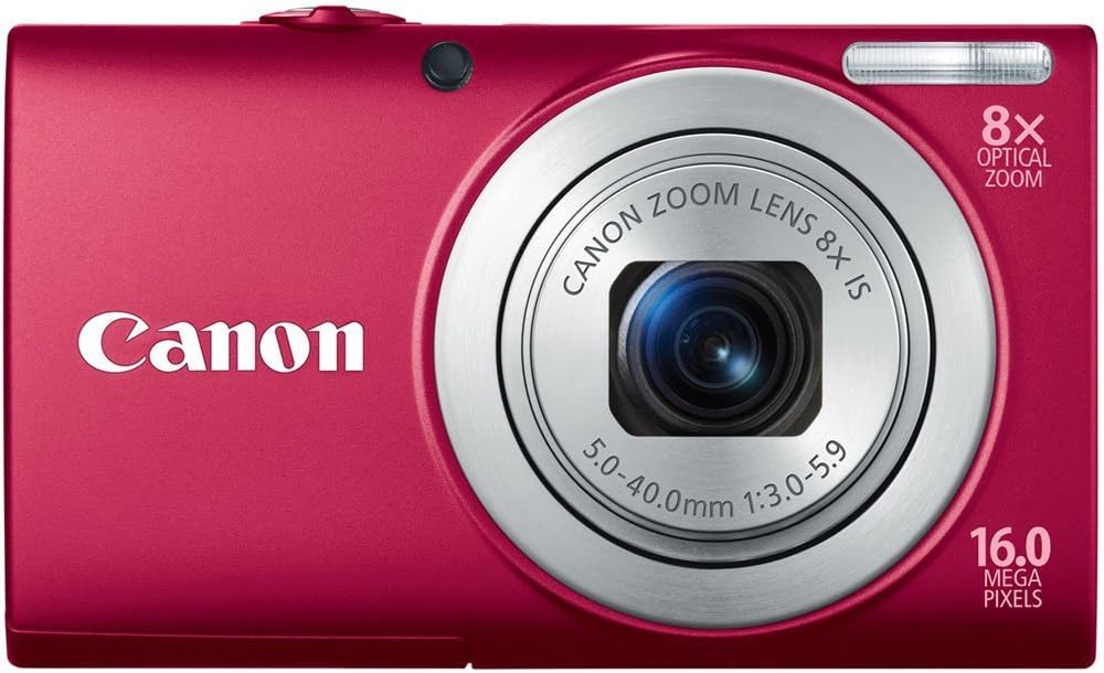 Canon PowerShot A4000 is 16.0 MP Digital Camera with 8X Optical Image Stabilized Zoom 28mm Wide-Angle Lens with 720p HD Video Recording and 3.0-Inch LCD (Red)