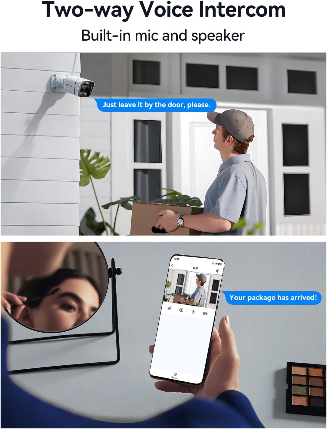 FOSCAM 4K 8MP Security Cameras Wireless Outdoor, 5GHz&2.4GHz WiFi Surveillance Camera for Home Security Outside, 120° FoV, 20x Zoom, AI Detect Human/Vehicle (8MP WiFi Cam(2pack))