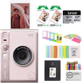 FUJIFILM INSTAX MINI EVO Hybrid Instant Camera | Gentle Rose Bundle with Instax Mini Film | 20 Exposures + 64GB Micro SD Card + Mini Album, Borders, Stickers & Clips + Cleaning Cloth (5 Items)
