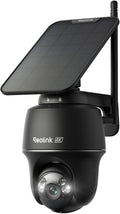 REOLINK 4K Solar Security Cameras Wireless Outdoor, 360° Pan Tilt, 8MP Color Night Vision, 2.4/5 GHz Wi-Fi 6, No Monthly Fee, Home Hub Compatible, Argus PT 4K+ 3W Solar Panel (Black)