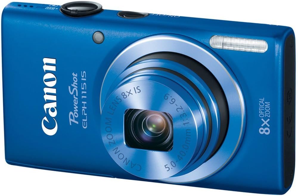 Canon PowerShot ELPH 115 is 16.0 MP Digital Camera with 8X Optical Zoom with a 28mm Wide-Angle Lens and 720p HD Video Recording (Blue)