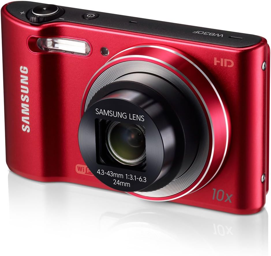 Samsung WB30F 16.2MP Smart WiFi Digital Camera with 10x Optical Zoom and 3.0' LCD Screen (Red) (OLD MODEL)