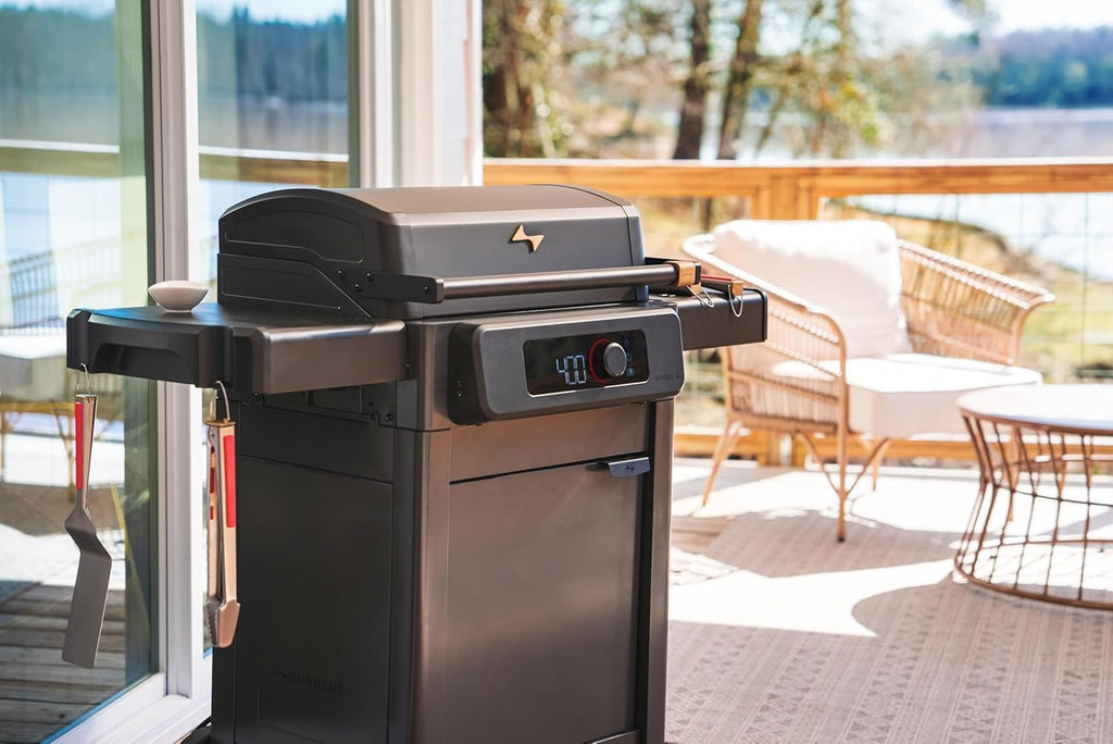 Current® Model G Griddle, Smart Electric Outdoor Flat Top BBQ Grill with 200°F to 600°F Range for Searing & Roasting, Digital Precision, Apartment-Friendly & Weather-Resistant, Onyx