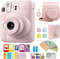 FUJIFILM INSTAX Mini 12 Instant Film Camera | Blossom Pink Bundled with Instax Accessory Bundle + Cleaning Cloth (8 Items)