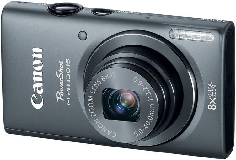 Canon PowerShot ELPH 130 IS 16.0 MP Digital Camera with 8x Optical Zoom 28mm Wide-Angle Lens and 720p HD Video Recording (Gray) (OLD MODEL)