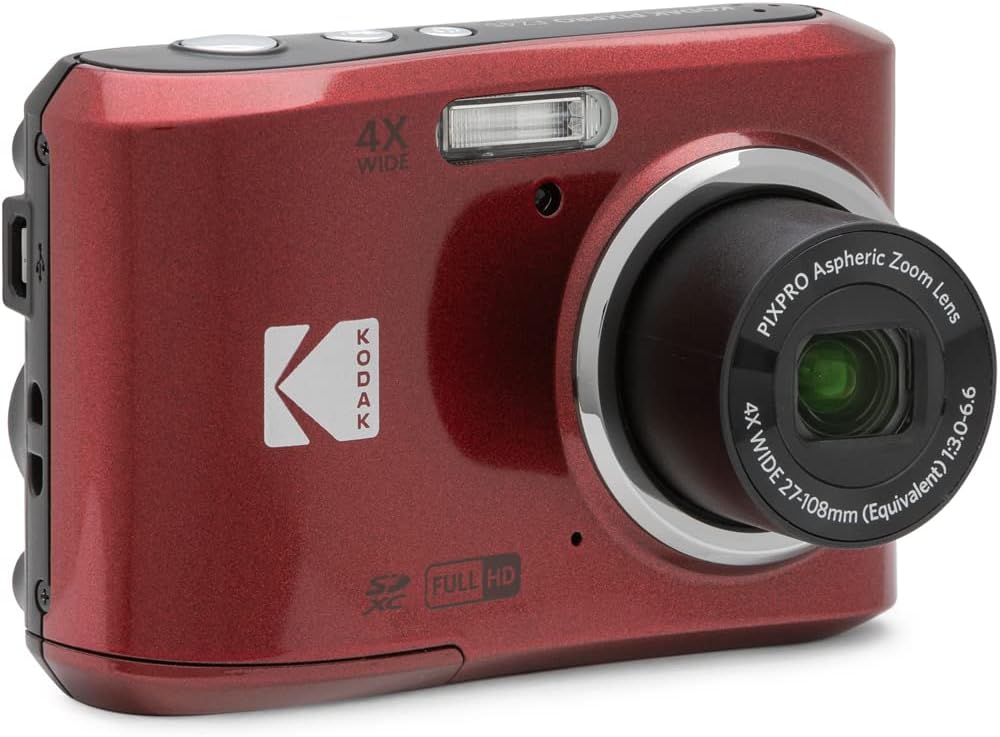Kodak FZ45RD PIXPRO 16MP Digital Camera Red Bundle with Lexar 64GB High-Performance 800x UHS-I SDHC Memory Card Blue Series
