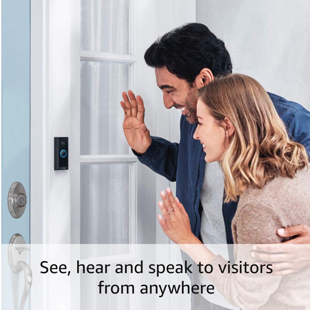 Ring Video Doorbell Wired with Ring Floodlight Cam Wired Plus