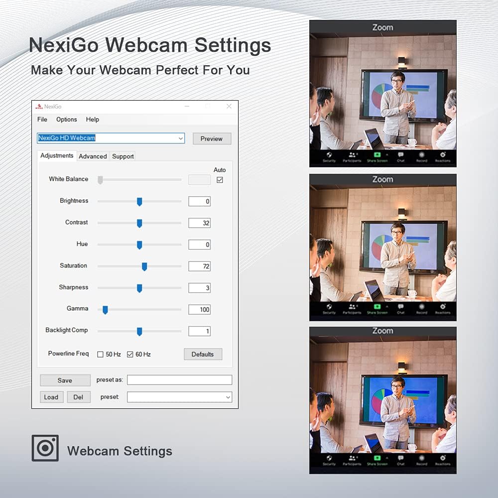 Zoom Certified, NexiGo N950P 4K Zoomable Webcam with Remote Control, Sony_Starvis Sensor, 5X Digital Zoom, Pro Web Camera with Dual Stereo Mics, for Zoom Skype Teams Twitch