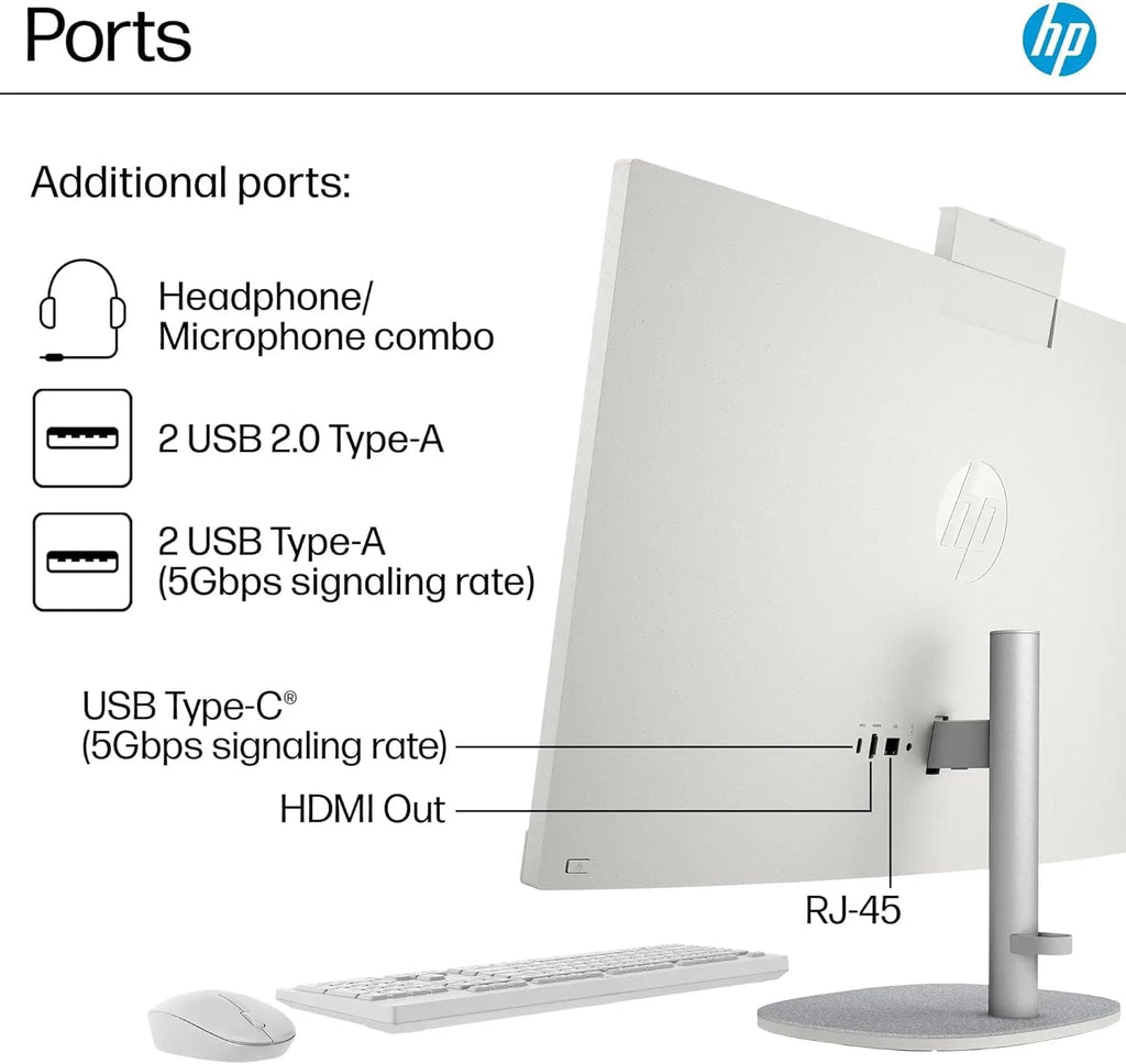 HP 27' Touchscreen AIO Desktop - FHD Anti-Glare Display, Intel Ultra 7 155U (12-Core), Height-Adjustable Stand, FHD IR Camera, Windows 11 Pro, 64GB DDR5 + 2TB SSD
