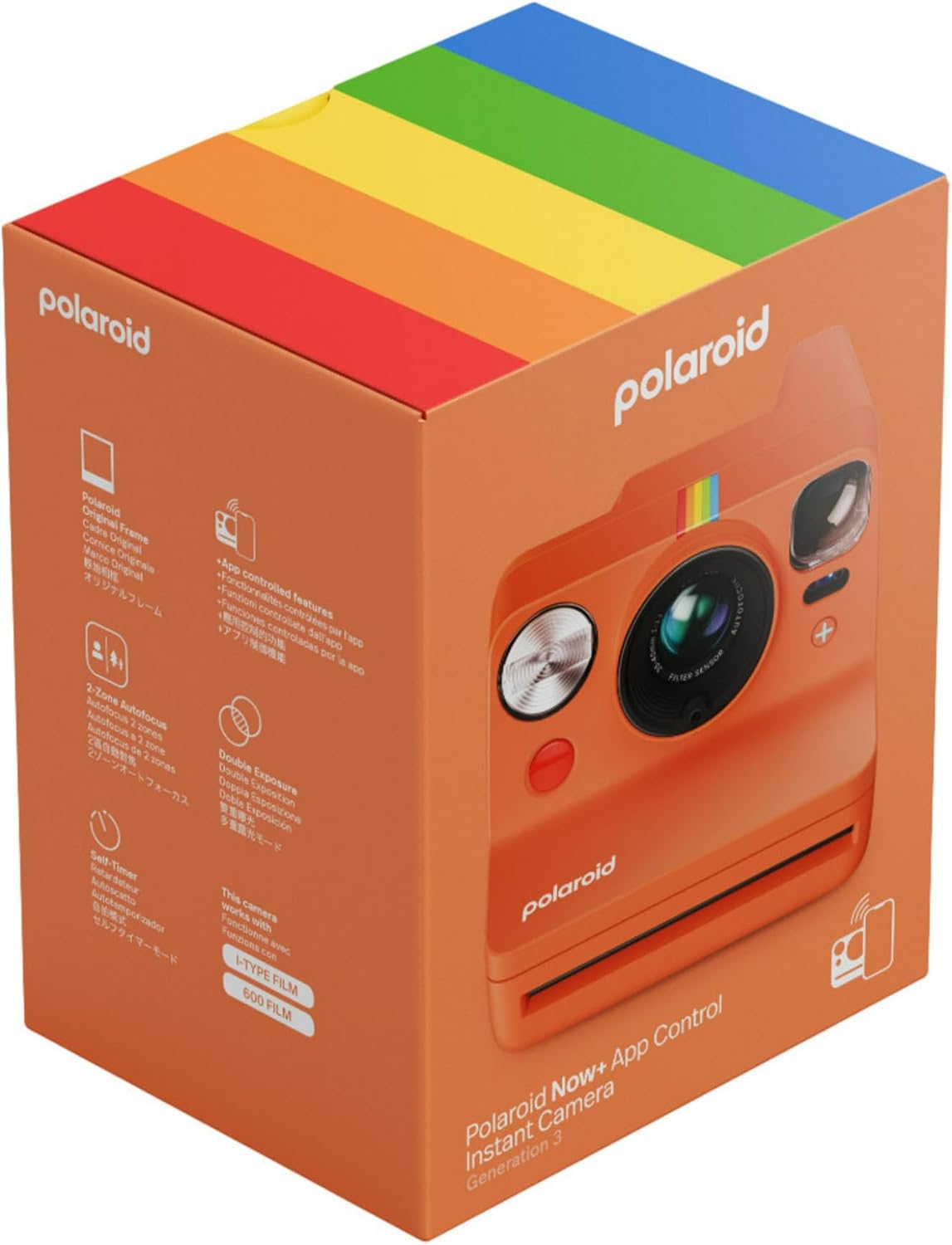 Polaroid Now Plus Generation 3 Coral Instant Camera Bundle with Color Film and Film Kit (3 items)