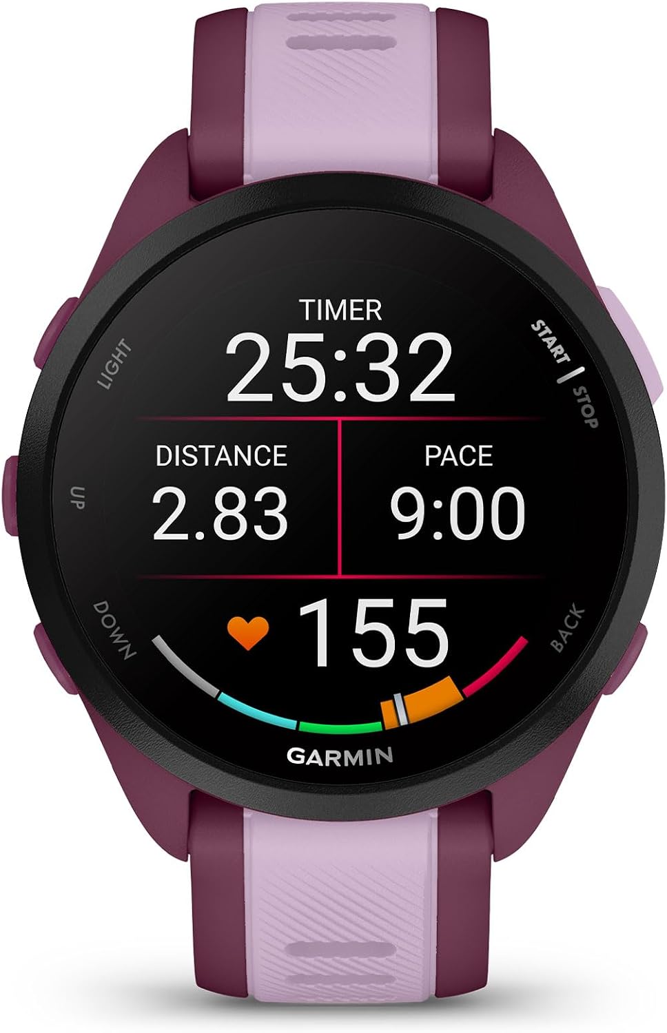 Garmin Forerunner 165 Music, Running Smartwatch, Colorful AMOLED Display, Training Metrics and Recovery Insights, Music on Your Wrist, Berry