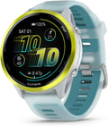 Garmin® Forerunner® 570, 47mm, Advanced GPS Running and Triathlon Smartwatch, AMOLED Display, Training and Recovery Features, Amp Yellow Aluminum with Translucent Whitestone/Turquoise Band