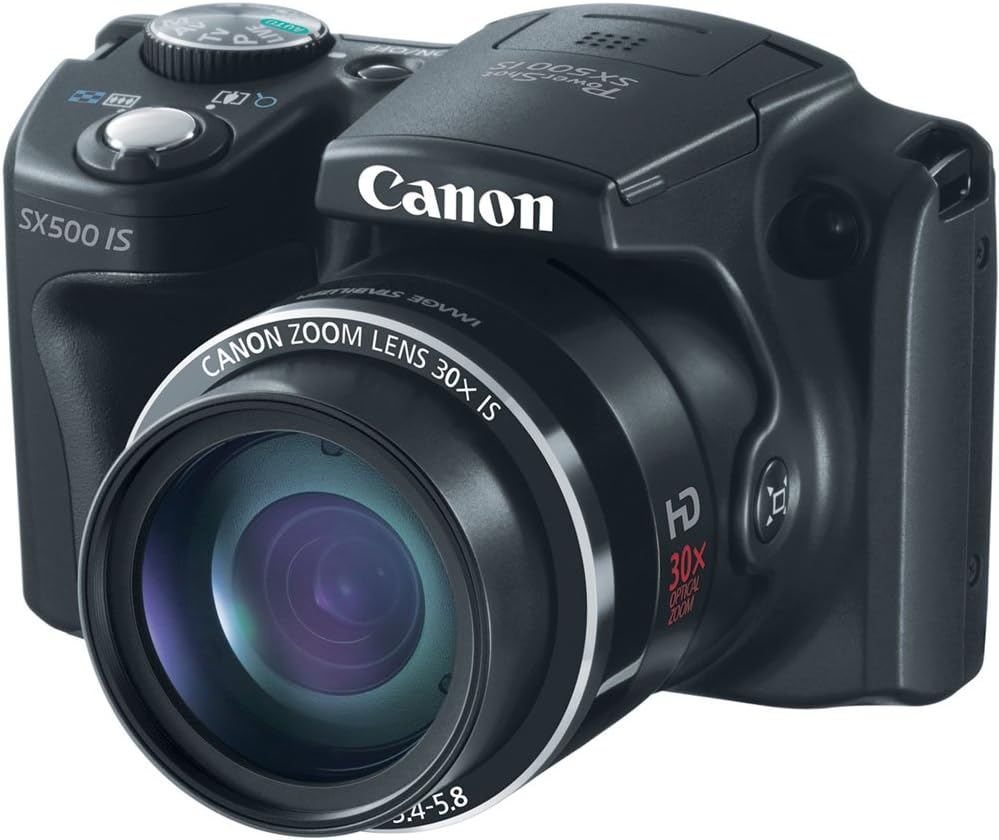 Canon PowerShot SX500 IS 16.0 MP Digital Camera with 30x Wide-Angle Optical Image Stabilized Zoom and 3.0-Inch LCD (Black) (OLD MODEL)