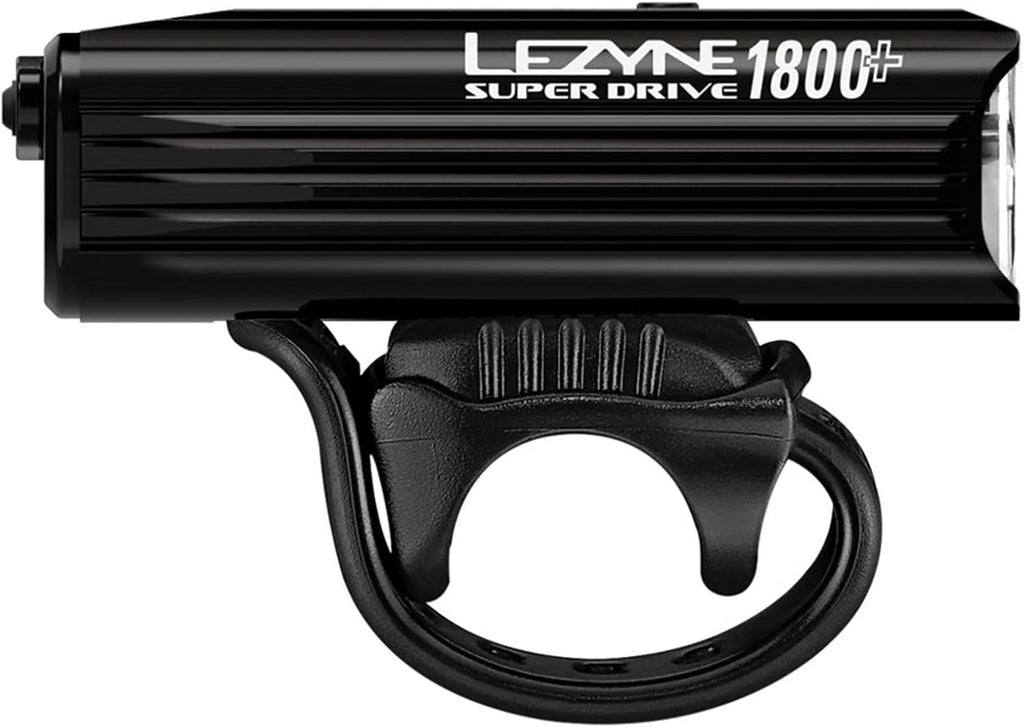 LEZYNE Super Drive Bicycle USB Rechargeable IPX7 White LED Front Light with Multiple Solid & Flash Modes | Integrated Silicone Rubber Strap Mount | Smart Connect