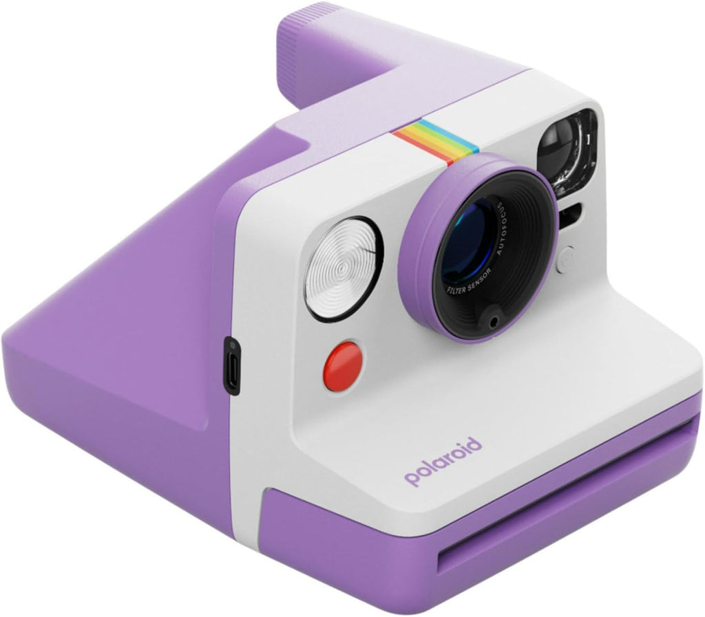 Polaroid Now Generation 3 Purple Analog Instant Camera with Tripod Mount Bundle with B&W Film and Accessories