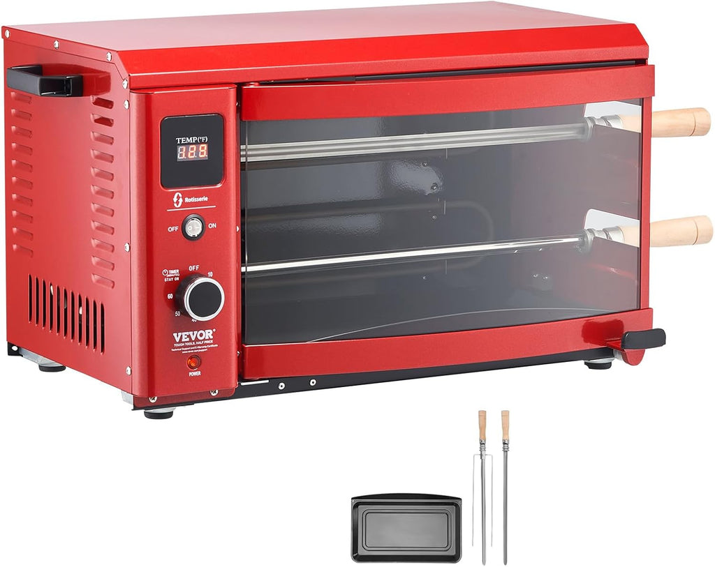 VEVOR Shawarma Grill Machine - 2 String Barbecue Capacity Chicken Shawarma Cooker Electric Broiler Gyro Rotisserie Oven Doner Kebab Grill for Home, Restaurant, Kitchen Parties