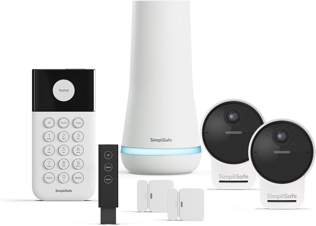 SimpliSafe 7 Piece Wireless Outdoor Camera Home Security System - Optional 24/7 Professional Monitoring - No Contract - Compatible with Alexa and Google Assistant