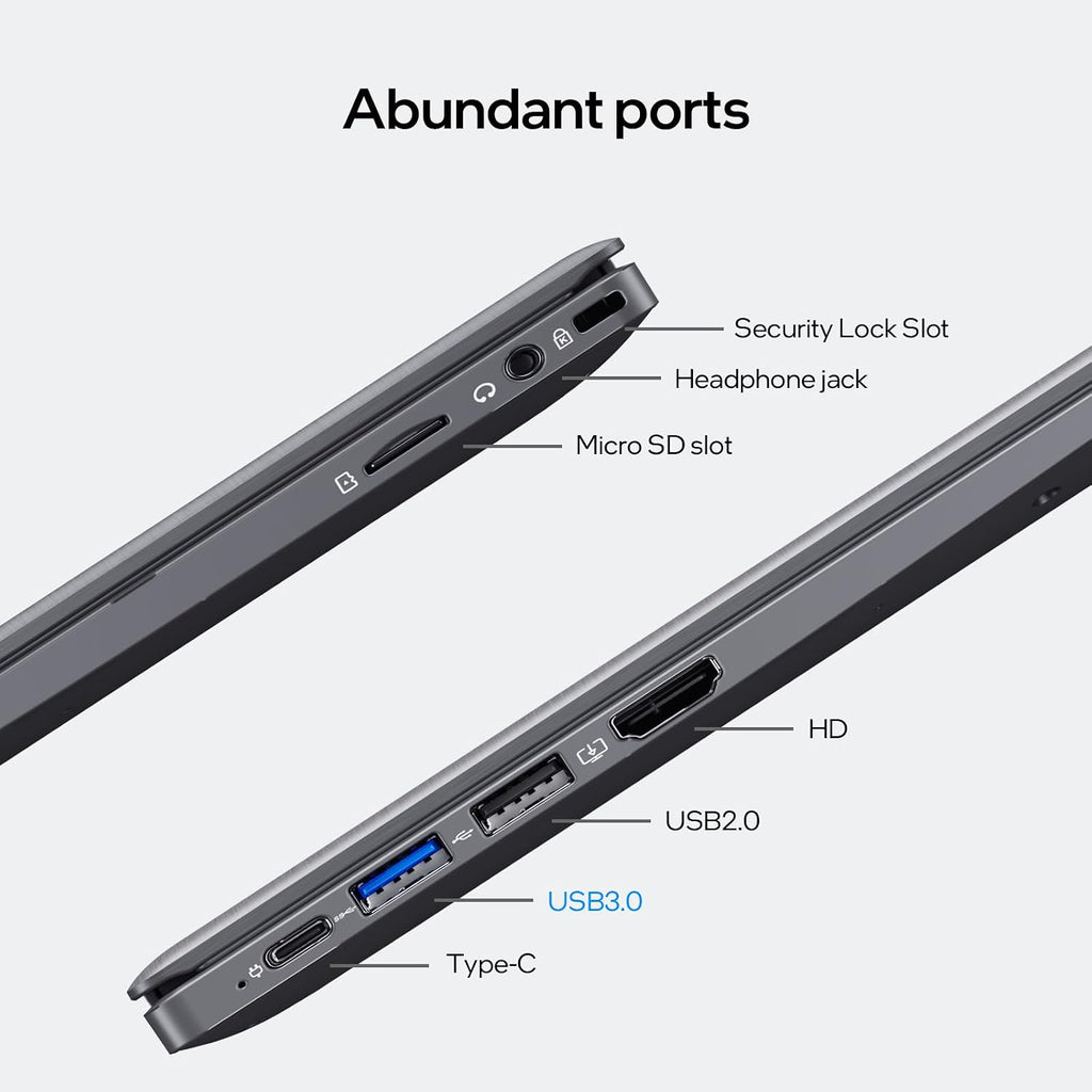 UOWAMOU 15.6-inch, 16GB RAM, 512GB SSD, FHD IPS Display Laptop Computer, N5095 Quad Core, 2.4/5G WiFi, BT4.2 Backlit and Fingerprint, Lightweight and Portable