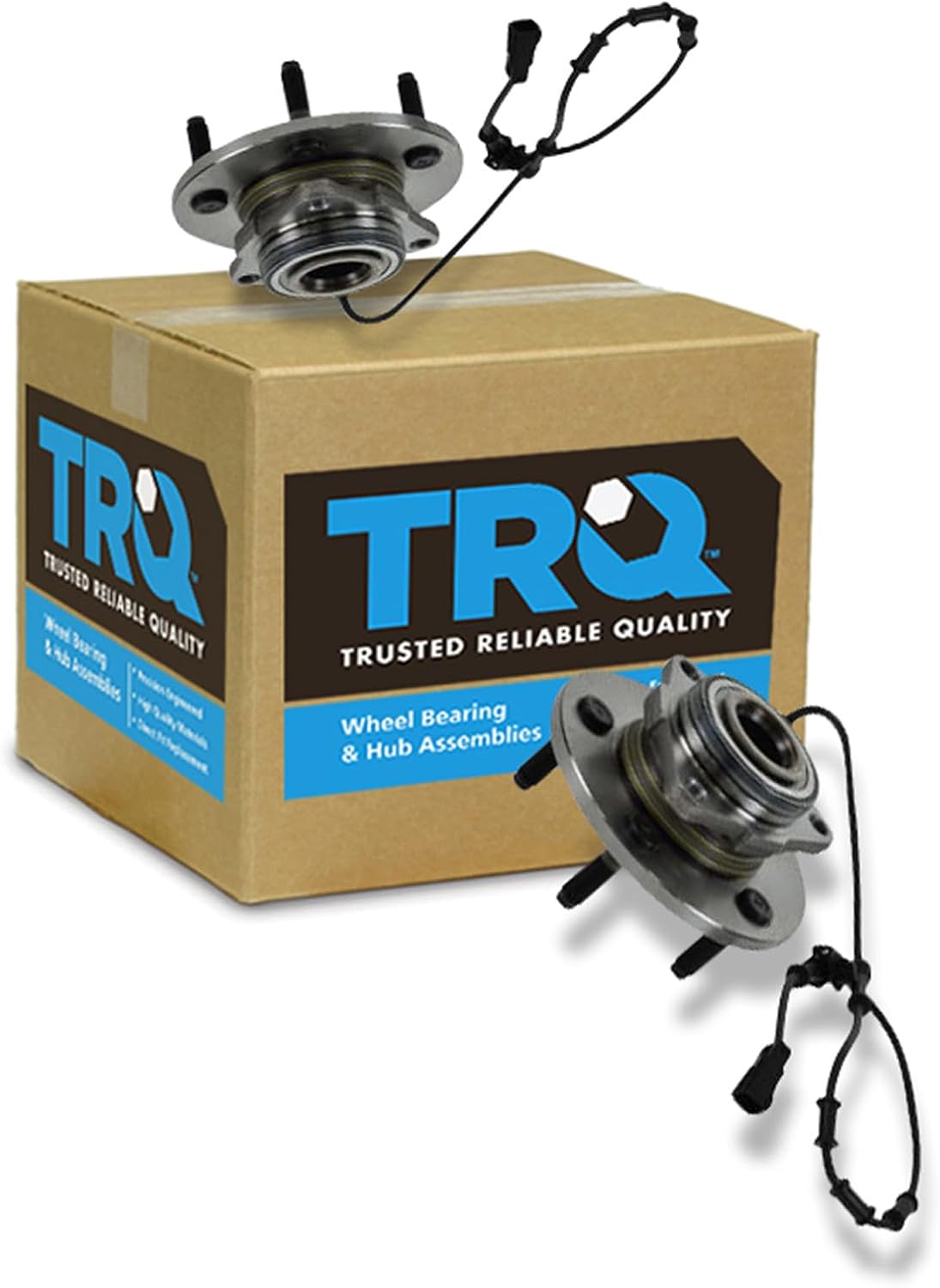 TRQ 2 Piece Front Wheel Bearing & Hub Assembly Set Compatible with 2002-2005 Dodge Ram 1500