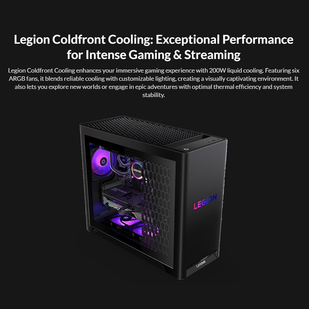 Lenovo Legion Tower 5i Gen 10 Gaming Desktop | Intel 24-Core Ultra9 275HX | GeForce RTX 5070 Ti GDDR7 | 200W Liquid Cooling | KB & Mouse & Accessories | Win 11 Pro | 64GB DDR5 | 1TB SSD | 2TB HDD