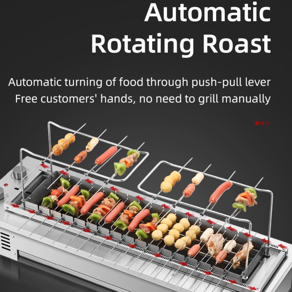 Commercial Barbecue Oven,Tabletop Kebab Roaster,Smokeless Searing Grill,Built-in Rotisserie Stove,Electric Skewers Barbeque Grill,Kebab Roasting Equipment,360° Rotary,16 Skewers,220V