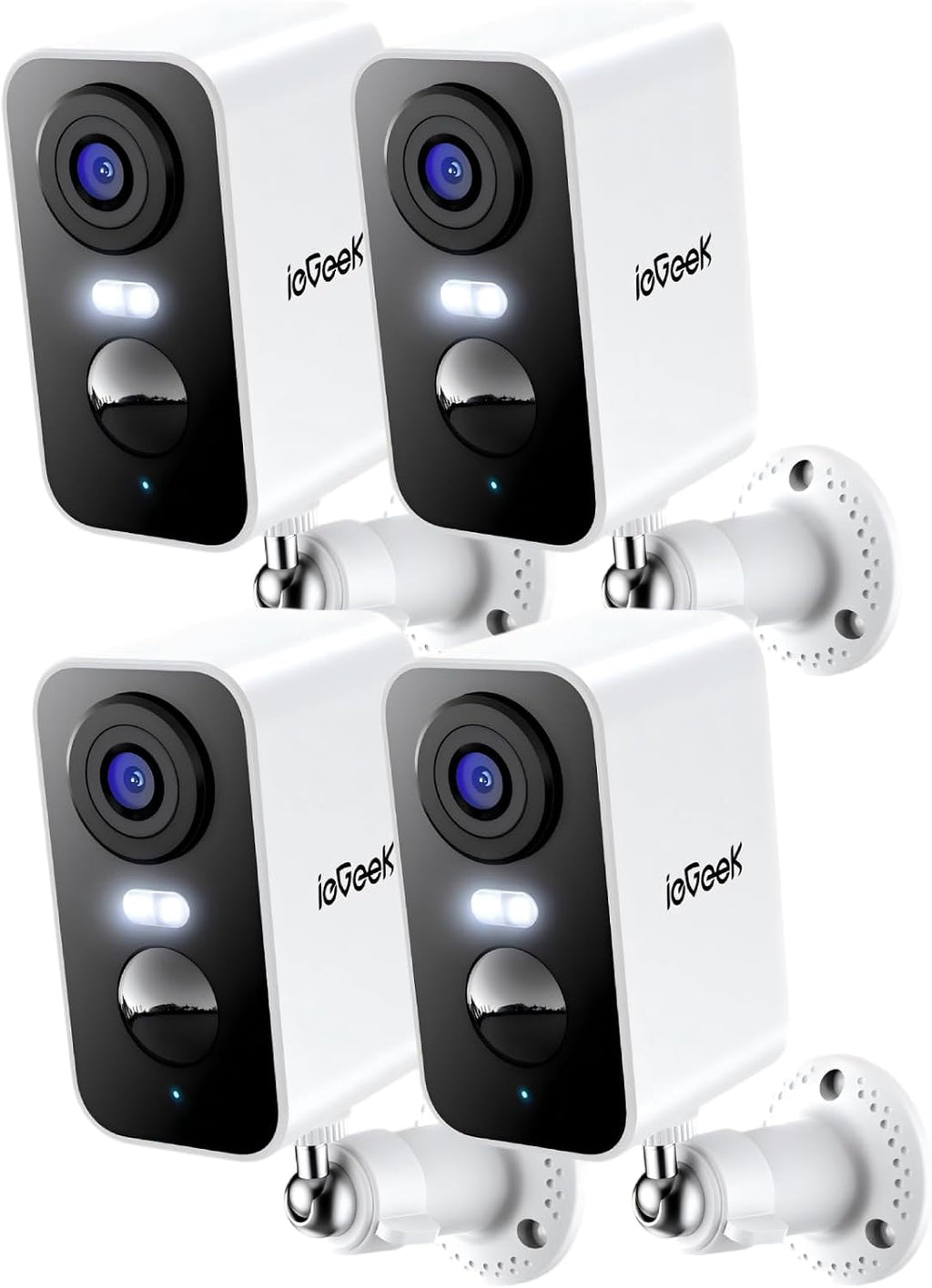 ieGeek Security Cameras Wireless Outdoor 4pcs, 2K 3MP Battery Powered WiFi Security Camera with Spotlight & Siren Alarm, Color Night Vision