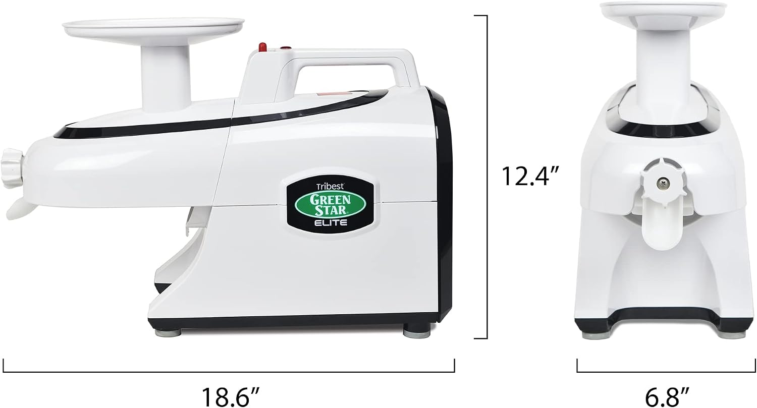 Tribest Green Star Elite GSE-5300-220V Deluxe Jumbo Twin Gear Juice Extractor with Pasta Maker Set, 220V, NOT FOR USA USE (European Cord)