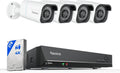 REOLINK 4K Security Camera System - H.265 4pcs PoE Security Cameras Wired with Person Vehicle Detection, 8MP/4K 8CH NVR with 2TB HDD for 24-7 Recording, RLK8-800B4