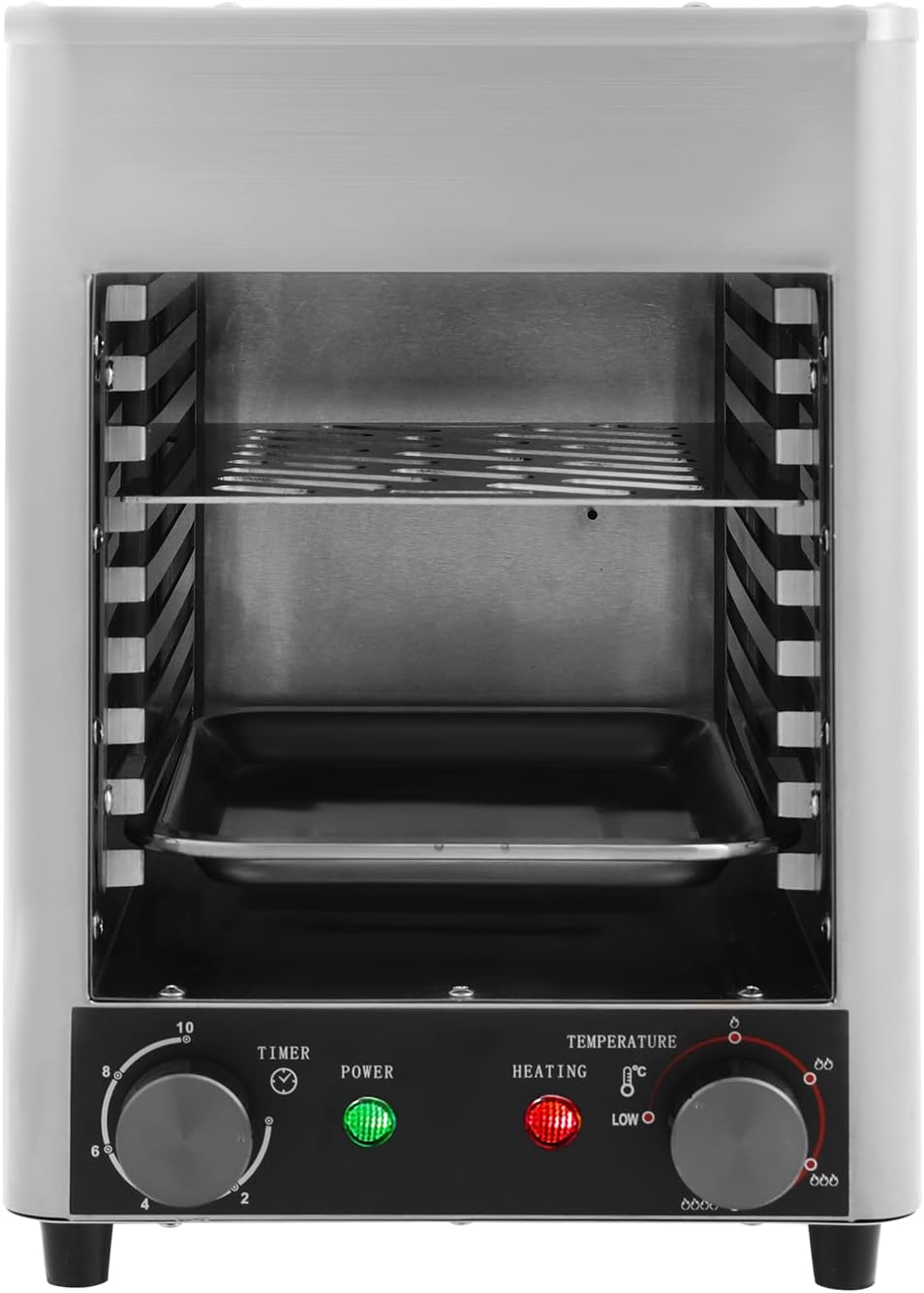 Electric Steak Broiler Steakhouse Grill 30-1500°F Portable Electric Broiler Stainless Steel Steak Cooker Tabletop Steak Grill for BBQ Burgers Fish Meat Seafood Veggies,1700W (Silver)