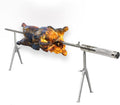 L.B. Spinner Classic Portable Battery Operated BBQ Spinner Rotisserie Grill - Stainless Steel with Carry Case