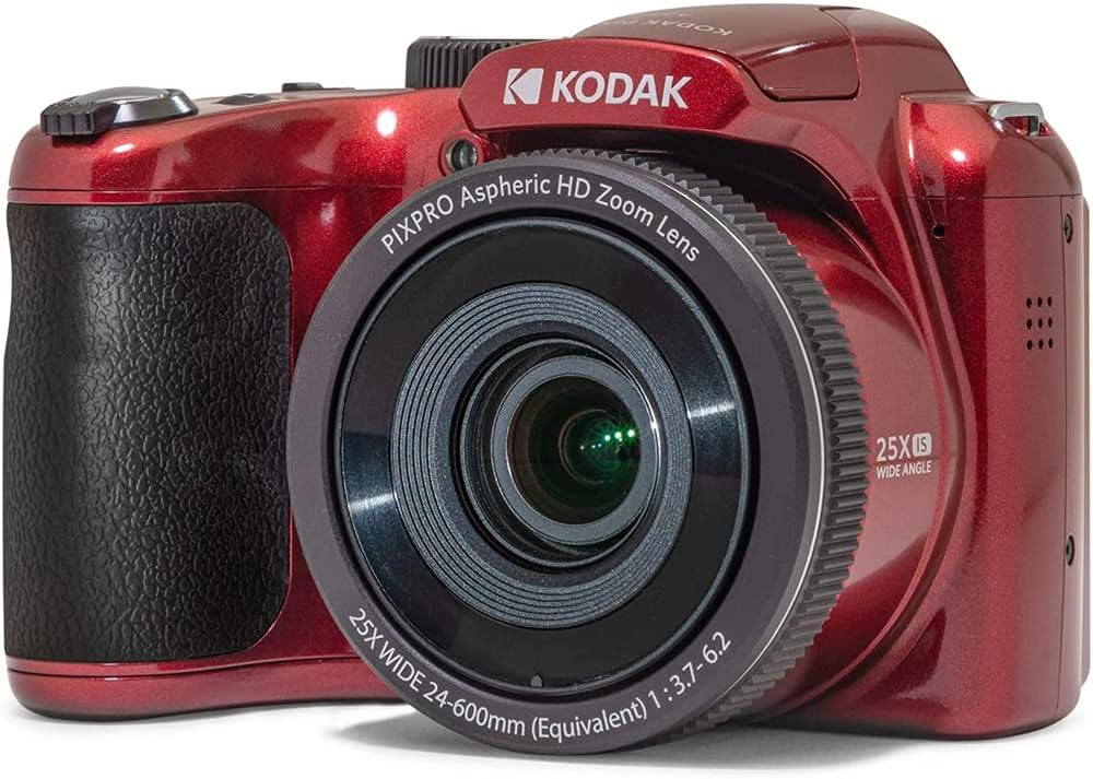 Kodak AZ255-RD PIXPRO Astro Zoom 16MP Digital Camera 25X Optical Zoom Red Bundle with Lexar 32GB High-Performance 800x UHS-I SDHC Memory Card Blue Series