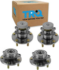 TRQ 2 Piece Front Rear Wheel Bearing & Hub Assembly Set Compatible with 1995-2005 Chrysler Sebring 1995-2000 Dodge Avenger 2001-2005 Stratus 1995-1998 Eagle Talon 1995-2004 Mitsubishi Eclipse 1999-20