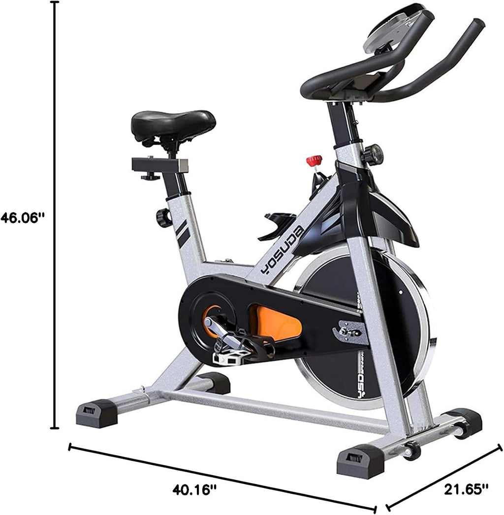 YOSUDA Exercise Bike, Brake Pad Stationary Bike for Home with Exclusive App, Magnetic Indoor Cycling Bike with 300 lb Weight Capacity, Low Noise, Tablet Holder and Fitness Courses for Weight Loss
