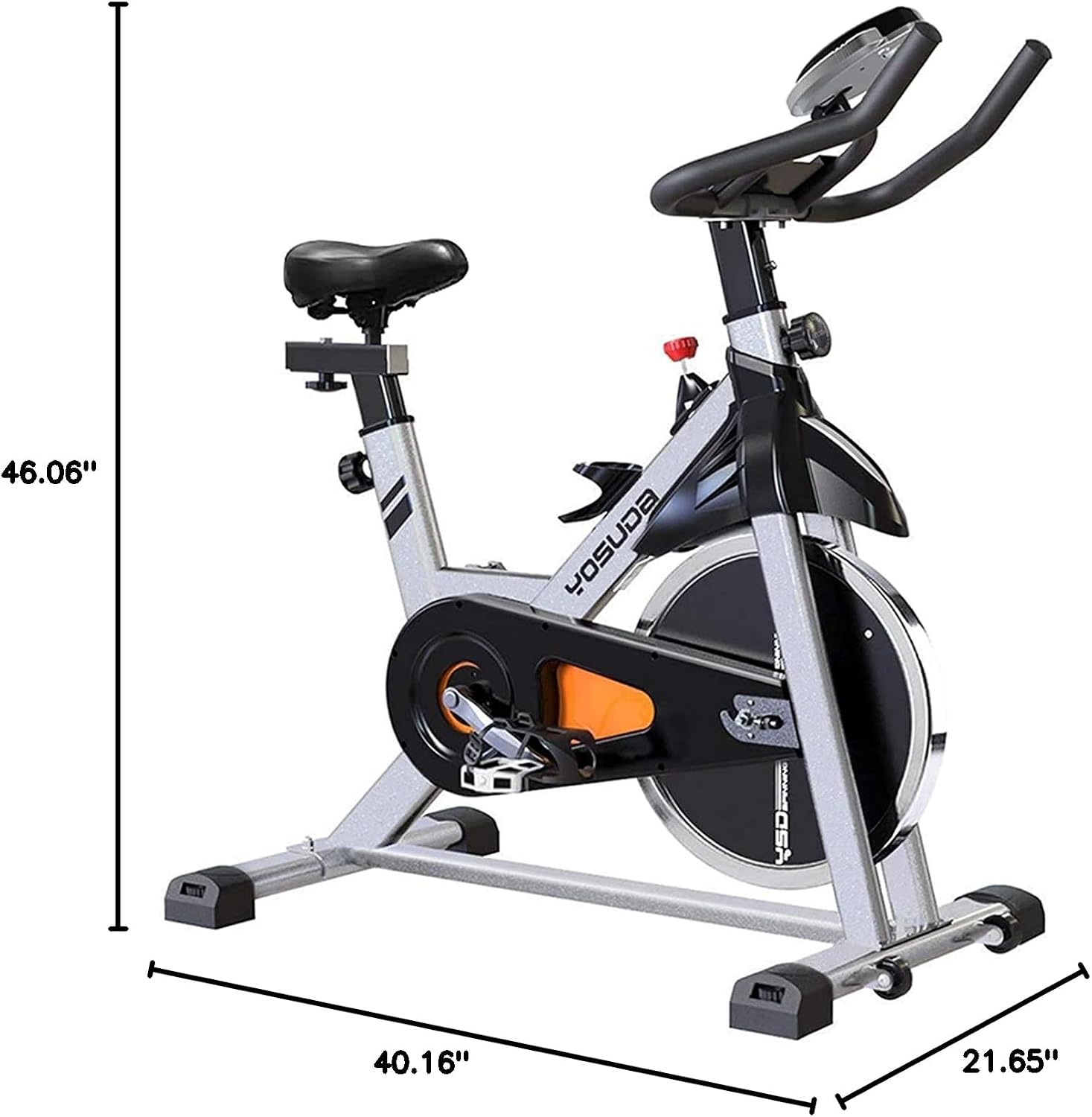 YOSUDA Exercise Bike, Brake Pad Stationary Bike for Home with Exclusive App, Magnetic Indoor Cycling Bike with 300 lb Weight Capacity, Low Noise, Tablet Holder and Fitness Courses for Weight Loss