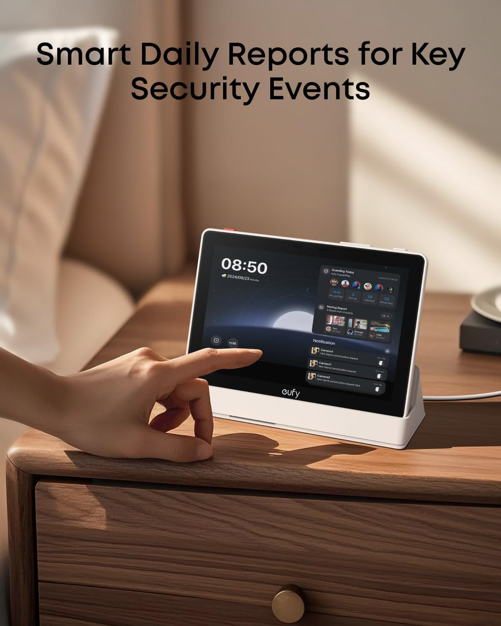eufy Security eufy Smart Display E10, Smart Home Hub, 8' Control Panel, Compatible Devices, Four Views on One Screen, Instant Door Alerts, Daily Event Reports, One Tap Control